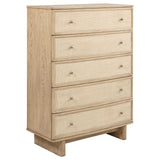 Kailani Beige Oak 5-Drawer Chest by Coaster at Eve Furniture