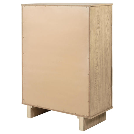 Kailani Beige Oak 5-Drawer Chest by Coaster at Eve Furniture