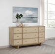 Kailani Beige Oak 9-Drawer Dresser by Coaster at Eve Furniture
