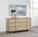 Kailani Beige Oak 9-Drawer Dresser by Coaster at Eve Furniture