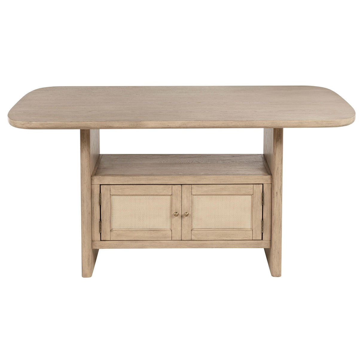 Kailani Cane Counter Height Storage Dining Table Beige Oak by Coaster at Eve Furniture