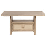 Kailani Cane Counter Height Storage Dining Table Beige Oak by Coaster at Eve Furniture