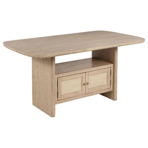 Kailani Cane Counter Height Storage Dining Table Beige Oak by Coaster at Eve Furniture