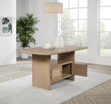 Kailani Cane Counter Height Storage Dining Table Beige Oak by Coaster at Eve Furniture