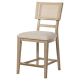 Kailani Radio Weave Cane Counter Dining Side Chair Beige Oak, Set of 2 by Coaster at Eve Furniture