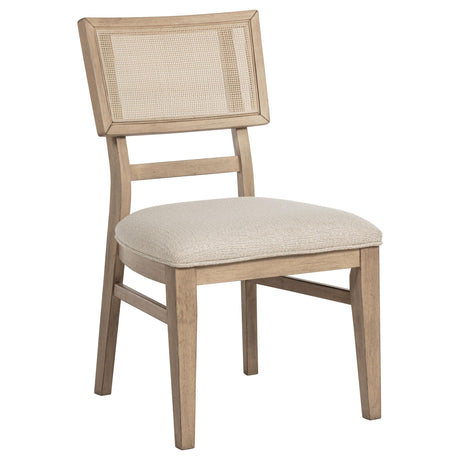 Kailani Radio Weave Cane Dining Side Chair Beige Oak, Set of 2 by Coaster at Eve Furniture