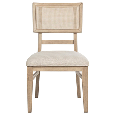 Kailani Radio Weave Cane Dining Side Chair Beige Oak, Set of 2 by Coaster at Eve Furniture