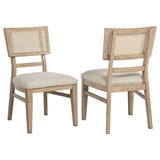 Kailani Radio Weave Cane Dining Side Chair Beige Oak, Set of 2 by Coaster at Eve Furniture