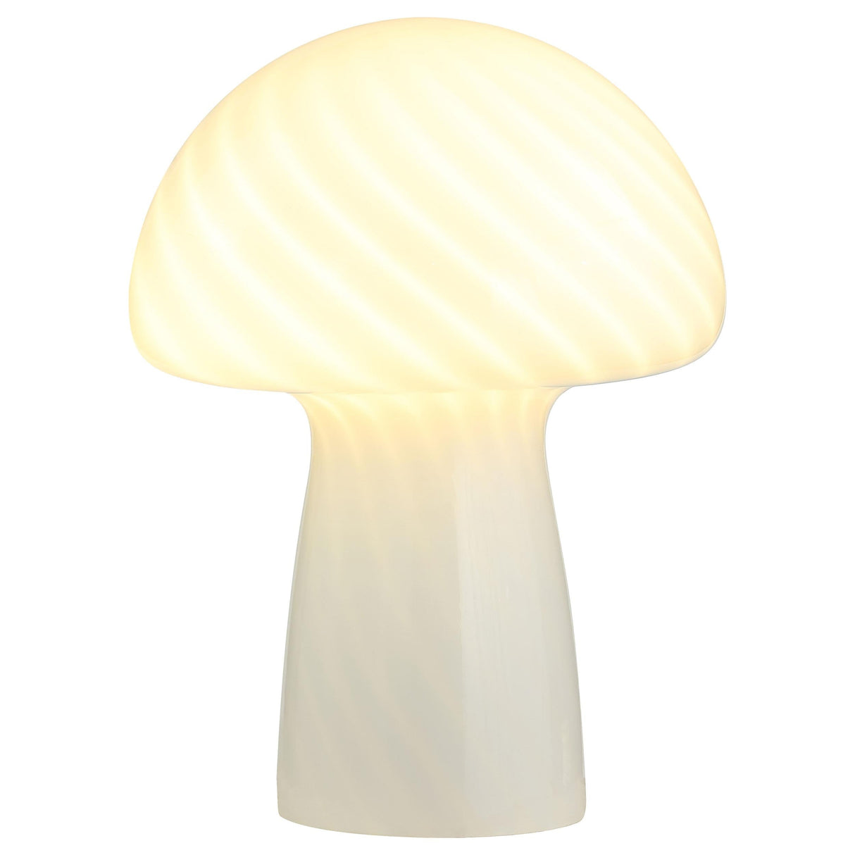 Kanaby White Mushroom Shaped Glass Bedside Table Lamp by Coaster at Eve Furniture