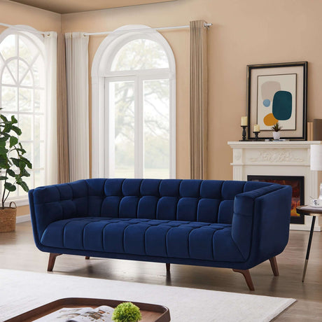 Addison Navy Blue Velvet Large Sofa