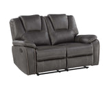 Katrine Charcoal Manual Reclining Loveseat by Steve Silver at Eve Furniture