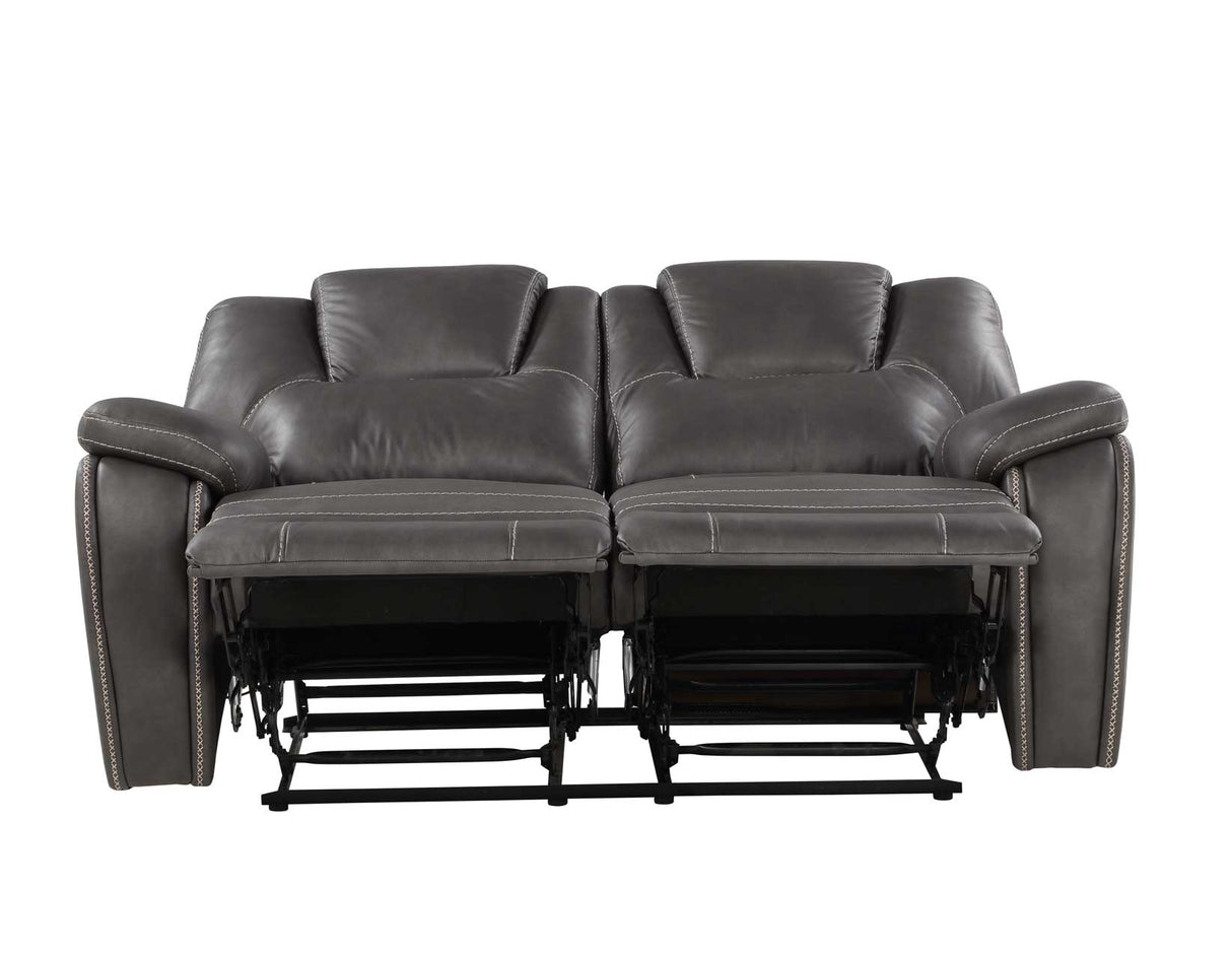 Katrine Charcoal Manual Reclining Loveseat by Steve Silver at Eve Furniture