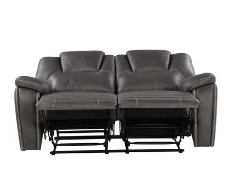 Katrine Charcoal Manual Reclining Loveseat by Steve Silver at Eve Furniture