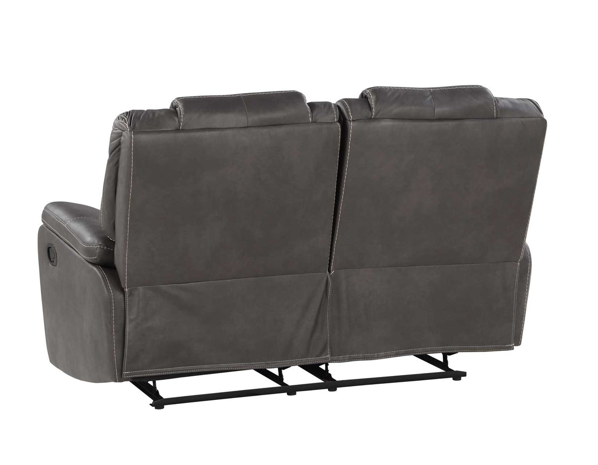 Katrine Charcoal Manual Reclining Loveseat by Steve Silver at Eve Furniture