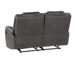 Katrine Charcoal Manual Reclining Loveseat by Steve Silver at Eve Furniture