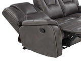 Katrine Charcoal Manual Reclining Loveseat by Steve Silver at Eve Furniture