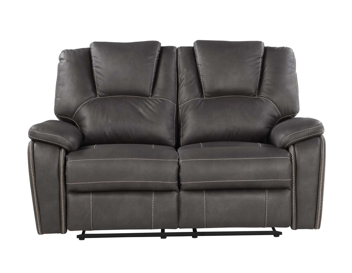 Katrine Charcoal Manual Reclining Loveseat by Steve Silver at Eve Furniture