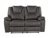 Katrine Charcoal Manual Reclining Loveseat by Steve Silver at Eve Furniture