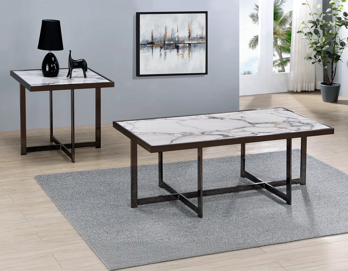 Kayley 23.25″ Sintered Stone End Table by Steve Silver at Eve Furniture