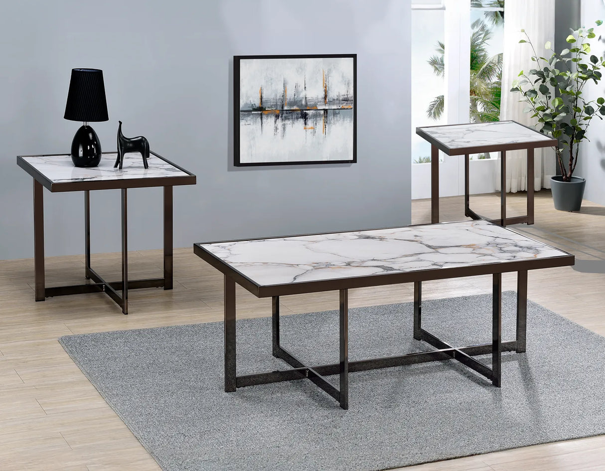Kayley 23.25″ Sintered Stone End Table by Steve Silver at Eve Furniture