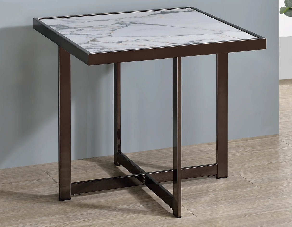 Kayley 23.25″ Sintered Stone End Table by Steve Silver at Eve Furniture