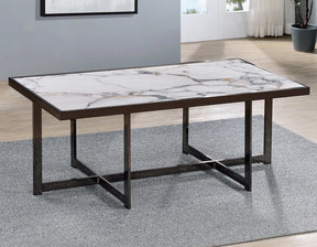 Kayley 47.5″ Sintered Stone Cocktail Table by Steve Silver at Eve Furniture