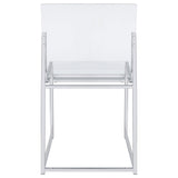 Keeling Chrome 5-Piece Round Glass Top Acrylic Dining Set by Coaster at Eve Furniture