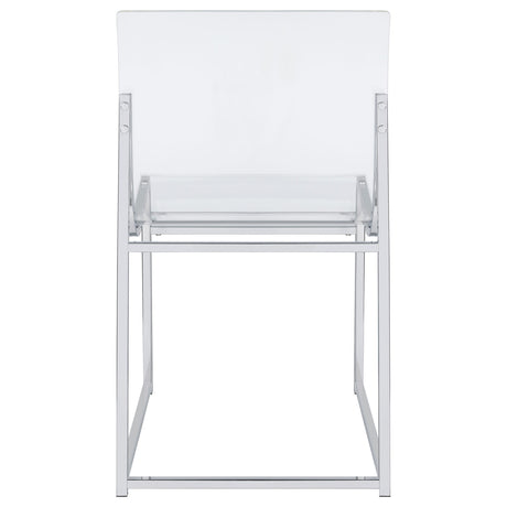 Keeling Chrome 5-Piece Round Glass Top Acrylic Dining Set by Coaster at Eve Furniture