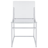 Keeling Chrome 5-Piece Round Glass Top Acrylic Dining Set by Coaster at Eve Furniture