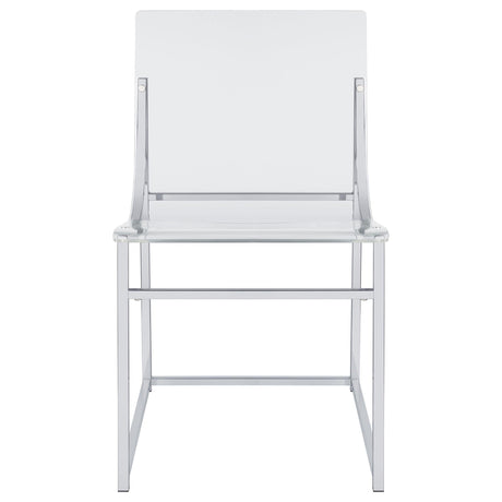 Keeling Chrome 5-Piece Round Glass Top Acrylic Dining Set by Coaster at Eve Furniture