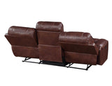 Keily Brown Reclining Sofa with Drop-Down Table by Steve Silver at Eve Furniture