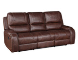 Keily Brown Reclining Sofa with Drop-Down Table by Steve Silver at Eve Furniture