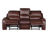 Keily Brown Reclining Sofa with Drop-Down Table by Steve Silver at Eve Furniture