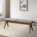 Keira Bench (Grey Fabric) by Ashcroft Imports at Eve Furniture