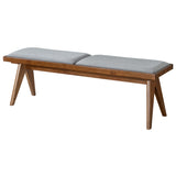 Keira Bench (Grey Fabric) by Ashcroft Imports at Eve Furniture
