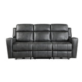Kellen Smoky Gray Double Reclining Sofa by Homelegance at Eve Furniture