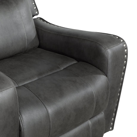Kellen Smoky Gray Double Reclining Sofa by Homelegance at Eve Furniture