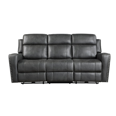 Kellen Smoky Gray Power Double Reclining Sofa by Homelegance at Eve Furniture
