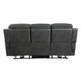 Kellen Smoky Gray Power Double Reclining Sofa by Homelegance at Eve Furniture