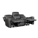Kellen Smoky Gray Power Double Reclining Sofa by Homelegance at Eve Furniture