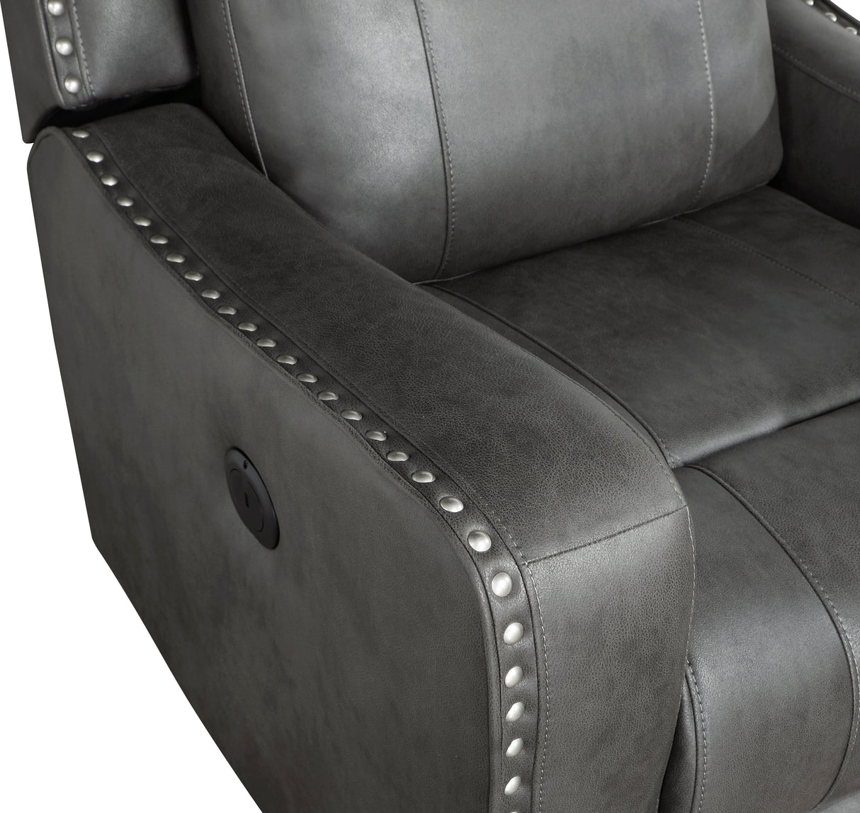 Kellen Smoky Gray Power Double Reclining Sofa by Homelegance at Eve Furniture