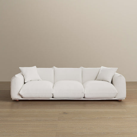 Kely 100'' Cream Boucle Upholstered Sofa by Ashcroft Imports at Eve Furniture