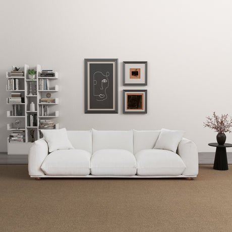 Kely 100'' Cream Boucle Upholstered Sofa by Ashcroft Imports at Eve Furniture