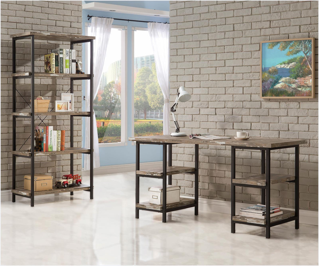 Kemper Salvaged Cabin 4-Shelf Writing Desk by Coaster at Eve Furniture