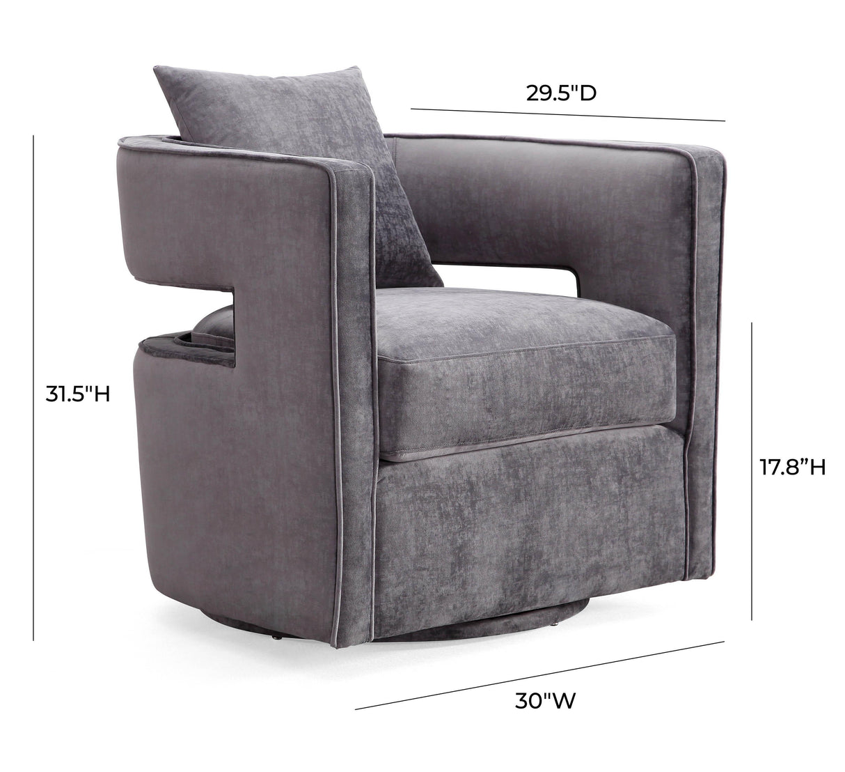 Kennedy Velvet Swivel Accent Chair by TOV Furniture at Eve Furniture