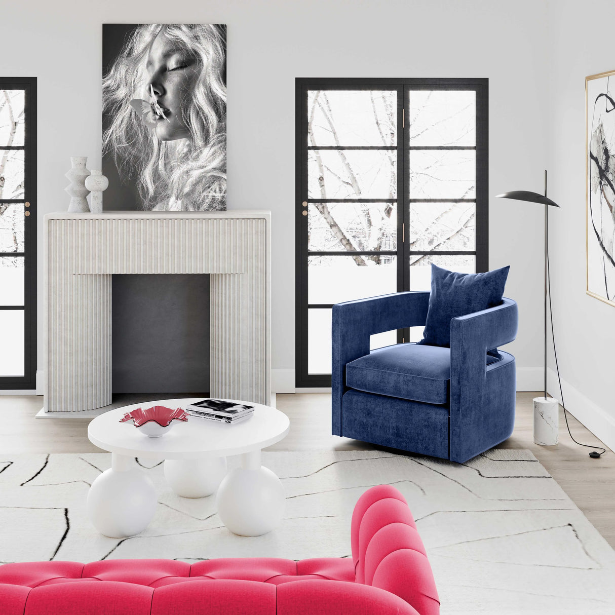 Kennedy Velvet Swivel Accent Chair by TOV Furniture at Eve Furniture