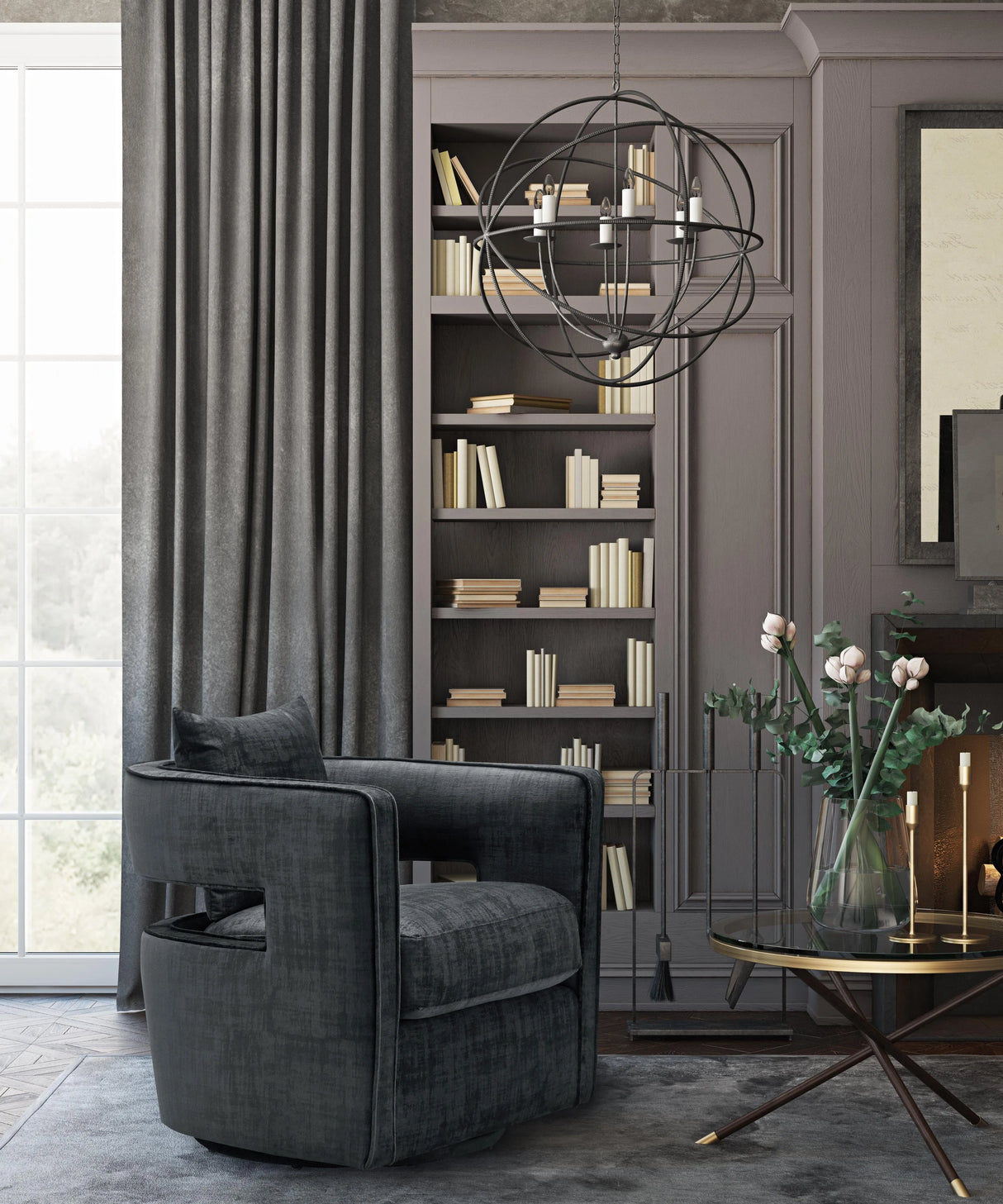 Kennedy Velvet Swivel Accent Chair by TOV Furniture at Eve Furniture