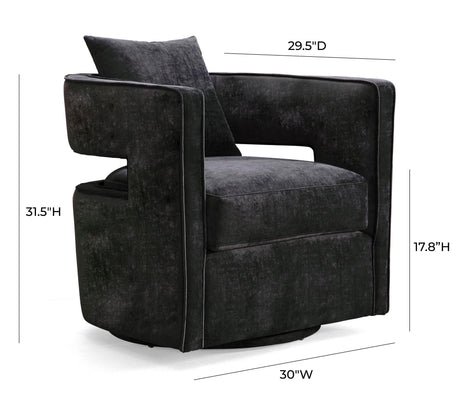 Kennedy Velvet Swivel Accent Chair by TOV Furniture at Eve Furniture