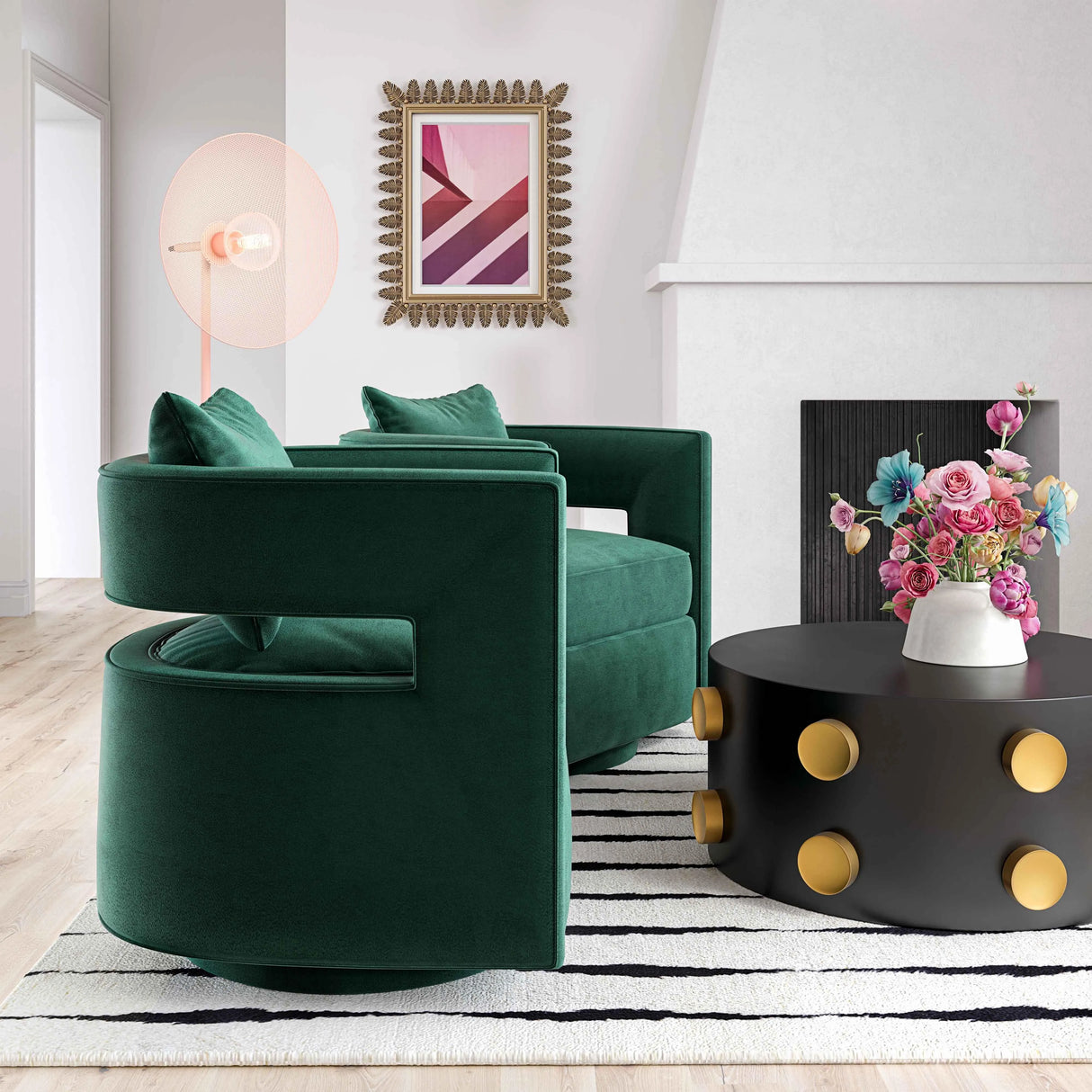 Kennedy Velvet Swivel Accent Chair by TOV Furniture at Eve Furniture