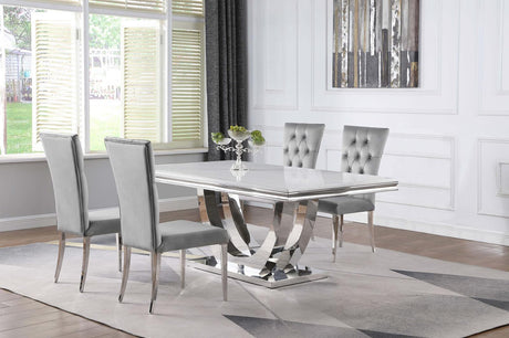 Kerwin Gray/Chrome 5-Piece Dining Set by Coaster at Eve Furniture